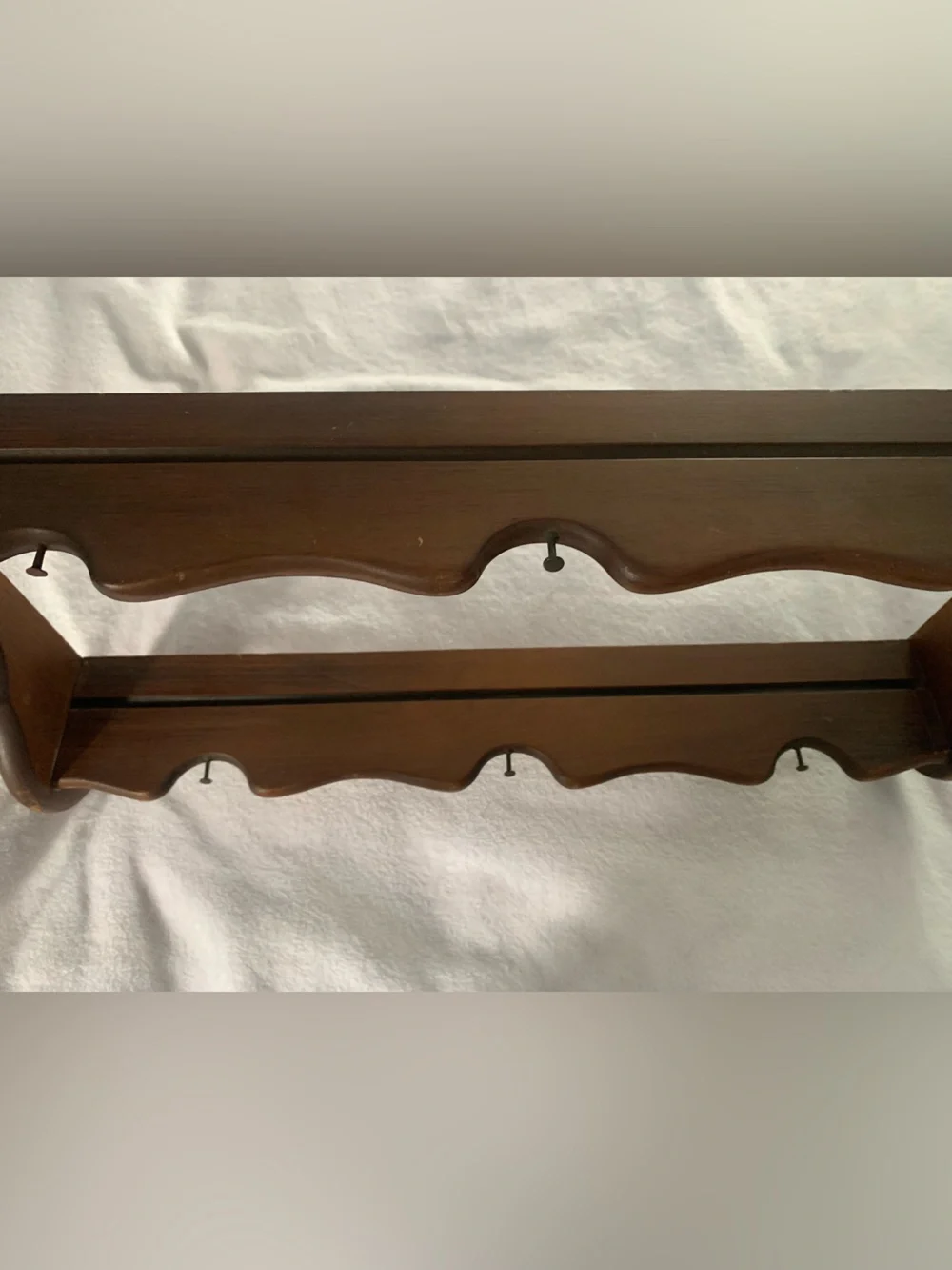 Vintage Wooden Teacup & Saucer Wall Display Shelf MCM Country Cottagecore Retro